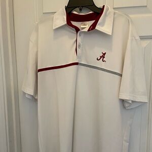 Alabama Men's White Polo Shirt with Red Accents